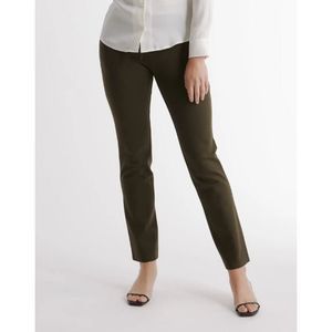 Quince Women's Ultra-Stretch Ponte Straight Leg Pant - 30" inseam Olive L